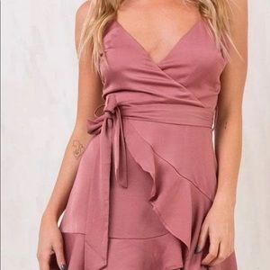 Princess Polly pink wrap dress